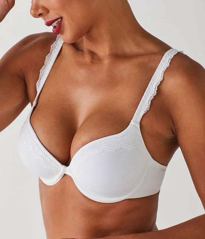 Sutiã Push Up em Renda Nude bojo bolha - Lingerie