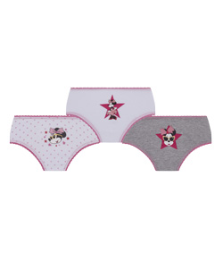 Kit Infantil 3 Calcinhas Minnie Lupo (18200-089) Branca/Poá/Mescla