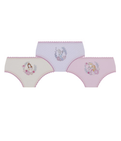 Kit Infantil 3 Calcinhas Princesas Disney Lupo (18200-089) Tons Pastéis - 100% Algodão