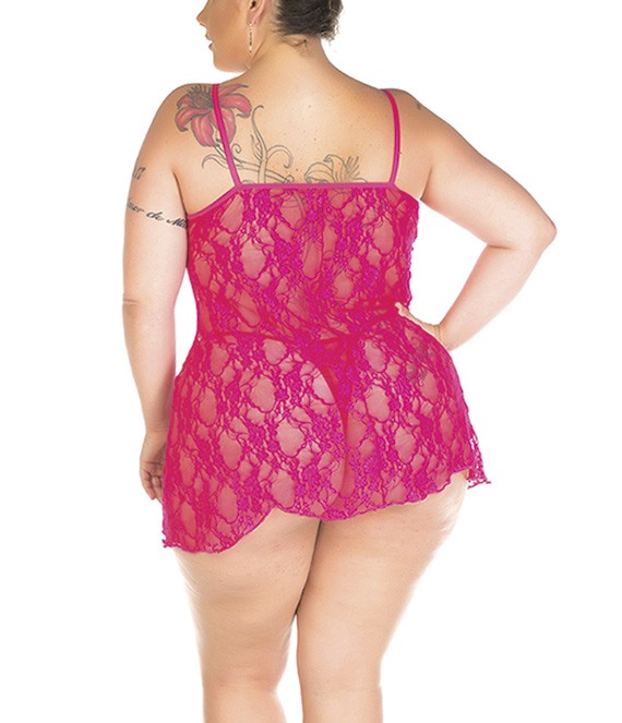 Conjunto Lia Plus Size Pimenta Sexy - Pink Lingerie