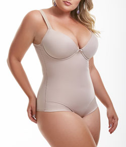 Cinta body modeladora com compressão e bojo Plus Size Vi Lingerie