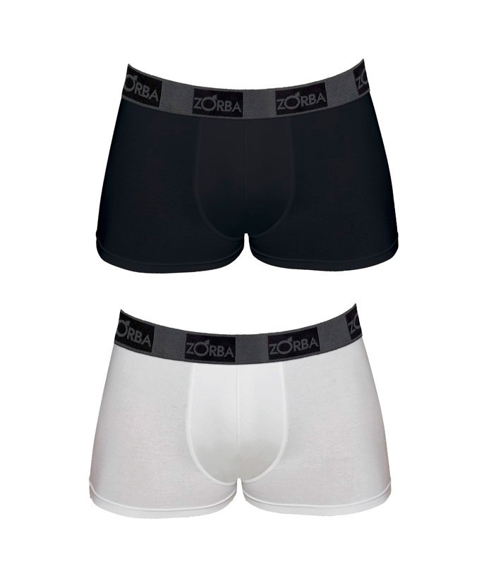 Kit 2 Cuecas Boxer Plus Zorba (717) Branco/Preto 